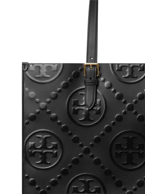 Tory Burch T Monogram-embossed tote bag - Black