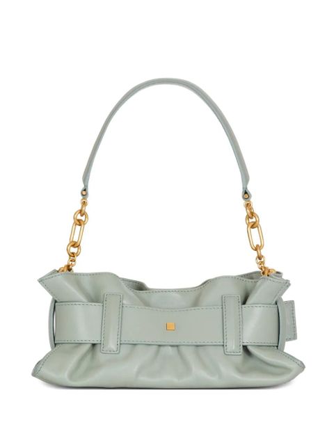 Balmain mini Anthem leather clutch bag - Blue