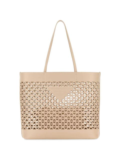 Prada leather cut-out tote bag - Neutrals - zdjęcie produktu nr 1