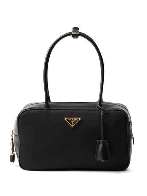 Prada medium re-nylon and leather tote bag - Black - zdjęcie produktu nr 1