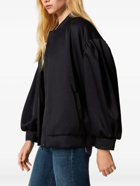 TWINSET gathering duchesse bomber jacket - Black