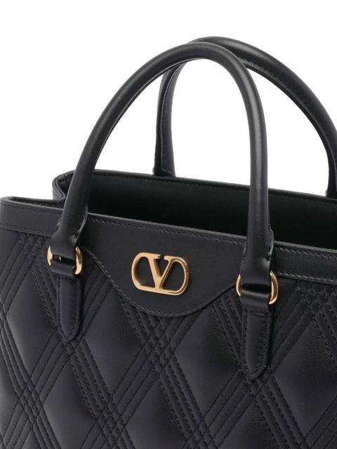 Valentino Garavani VLogo quilted leather handbag - Black