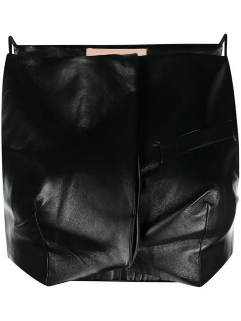 Aya Muse Elfi faux-leather crop top - Black - zdjęcie produktu nr 1