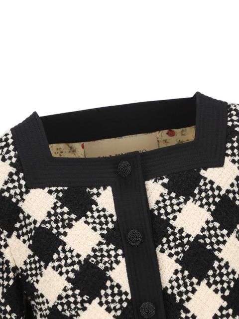 Valentino Garavani tweed damier-check jacket - Black