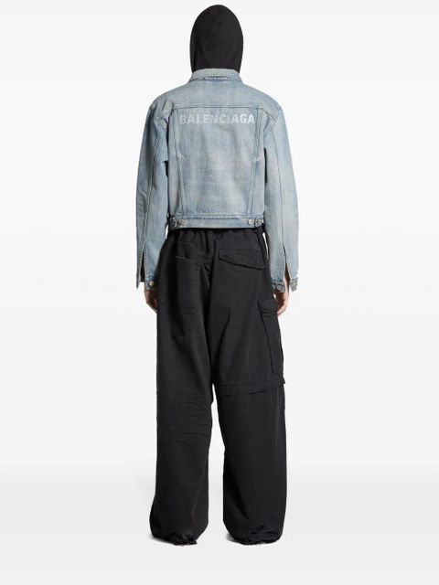 Balenciaga logo-print denim jacket - Blue