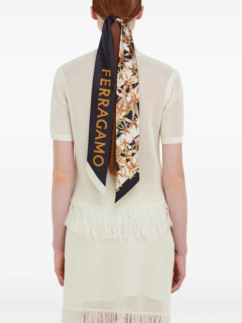 Ferragamo Gaia-print silk scarf - Black - zdjęcie produktu nr 2