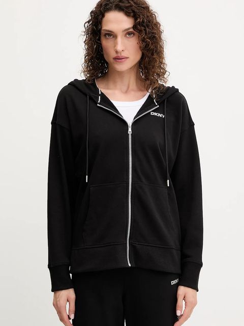 Dkny bluza damska kolor czarny z kapturem z aplikacją DP5J9666 - zdjęcie produktu nr 1