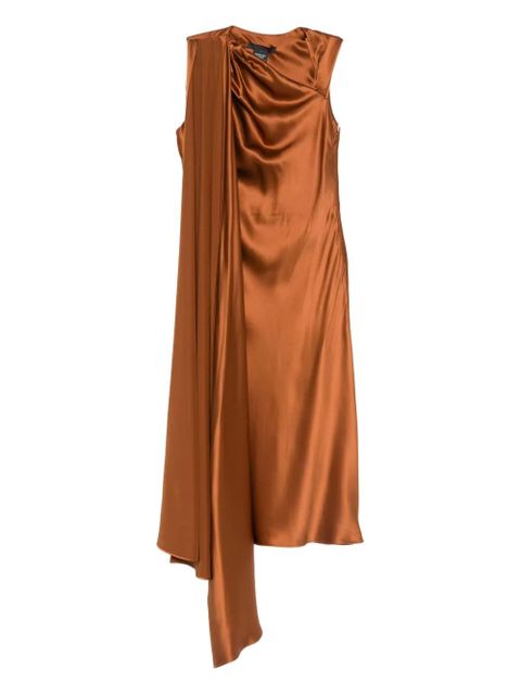 Max Mara draped silk midi dress - Brown - zdjęcie produktu nr 1