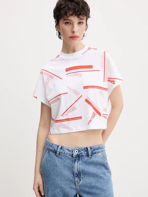 Karl Lagerfeld Jeans t-shirt bawełniany damski kolor biały A2W17034 - zdjęcie produktu nr 1