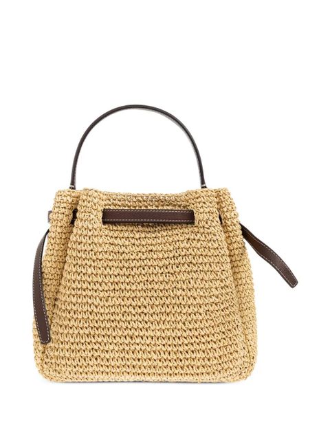 Tory Burch Romy leather trim paper tote bag - Neutrals