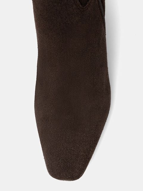 Answear.LAB kozaki zamszowe kolor brązowy na szpilce