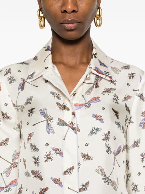Gucci dragonfly-print shirt - Neutrals