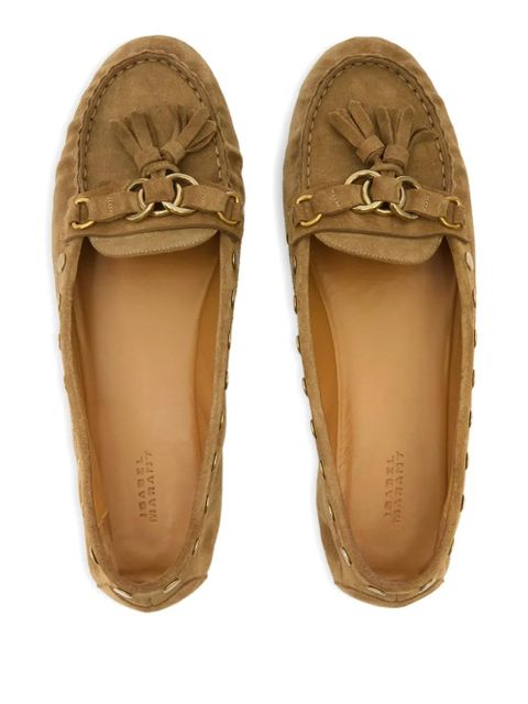ISABEL MARANT tassel studded loafers - Brown