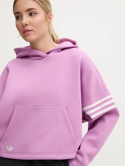 adidas Originals bluza Neuclassicscl Hoodie damska kolor różowy z kapturem z aplikacją IW5614 - zdjęcie produktu nr 1