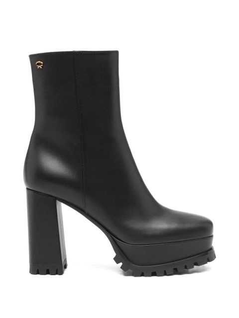 Gianvito Rossi block-heel leather ankle boots - Black - zdjęcie produktu nr 1