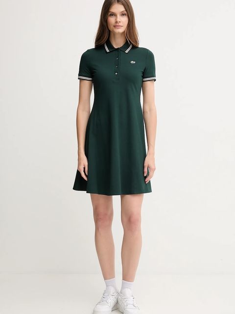 Lacoste sukienka kolor zielony mini rozkloszowana EF5288