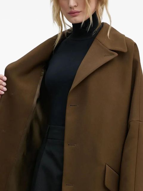MM6 Maison Margiela button-fastening wide-sleeve coat - Brown