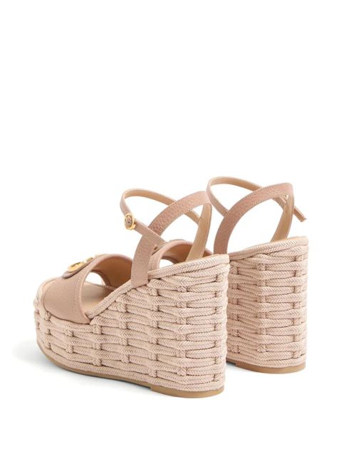 Valentino Garavani 120mm VLogo Signature wedge sandals - Pink