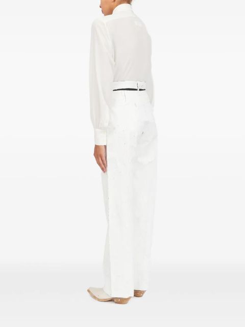 MM6 Maison Margiela coated trousers - White