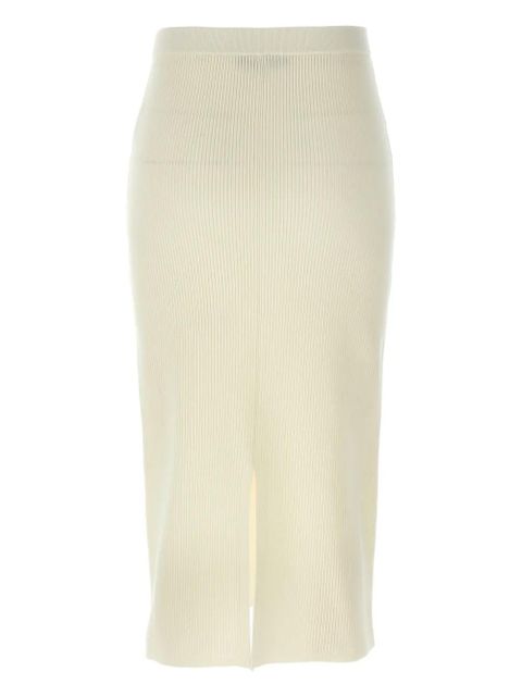 Alessandra Rich high waisted midi skirt - White