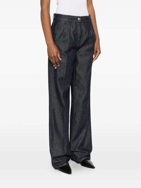 Max Mara cotton pleated jeans - Blue