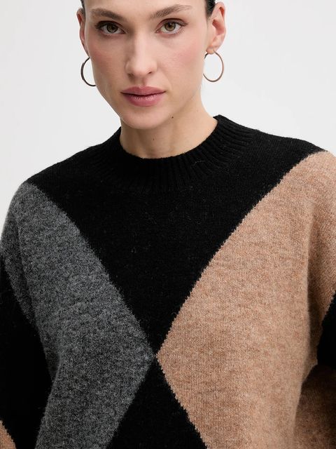 Barbour sweter z dodatkiem wełny SABRINA damski kolor czarny LKN1678 - zdjęcie produktu nr 2