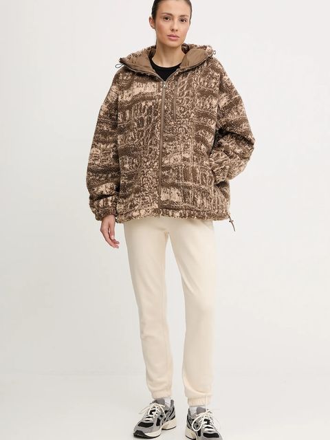 adidas by Stella McCartney bluza damska kolor brązowy z kapturem JM3675