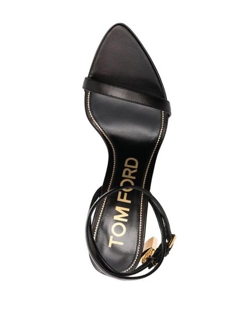 TOM FORD Padlock 85mm leather sandals - Black