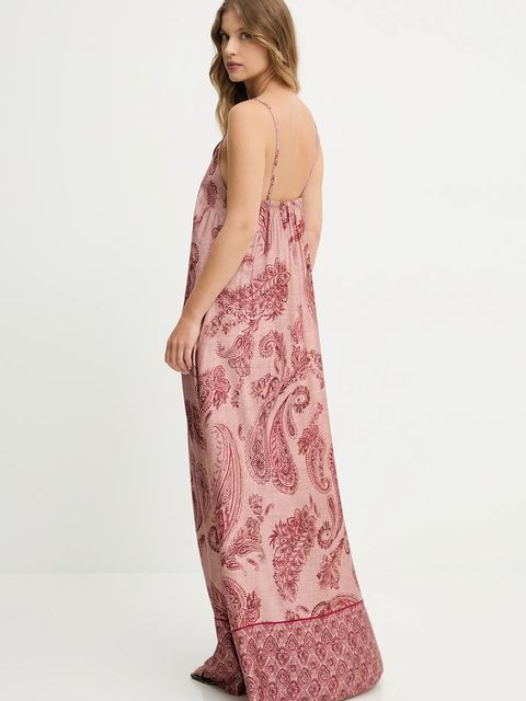 Answear.LAB sukienka kolor różowy maxi prosta