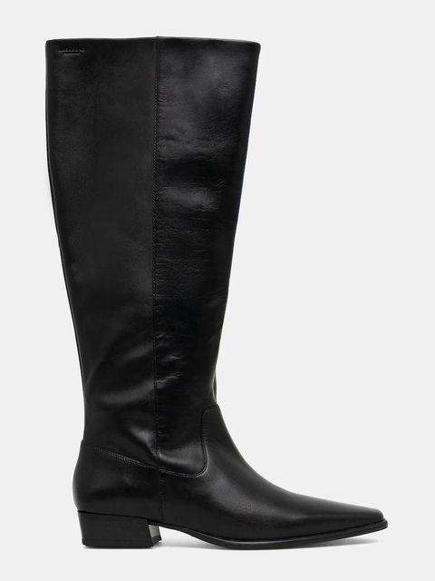 Vagabond Shoemakers kozaki skórzane NELLA damskie kolor czarny na płaskim obcasie 6016-001-20 - zdjęcie produktu nr 2