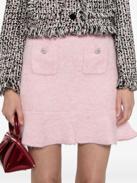 Self-Portrait knitted mini skirt - Pink