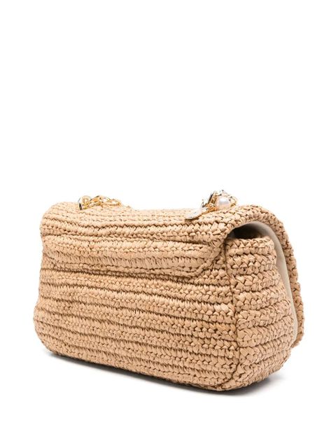 Self-Portrait bow-detail shoulder bag - Neutrals