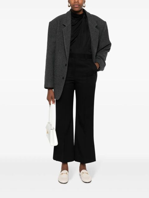 Lanvin flared cropped wool trousers - Black
