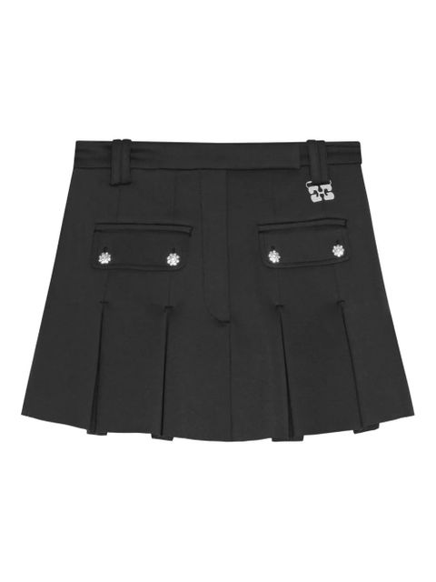 GANNI logo-plaque mini skirt - Black - zdjęcie produktu nr 1