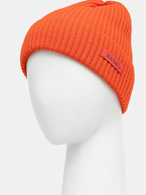 MAX&Co. czapka wełniana kolor pomarańczowy 2526576057200 - zdjęcie produktu nr 2