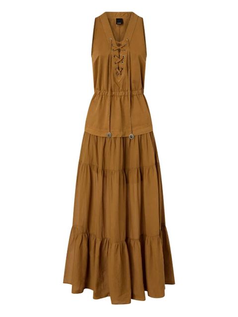 PINKO lace-up sleeveless dress - Brown - zdjęcie produktu nr 1