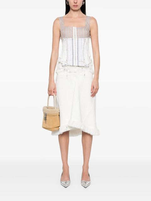 Marine Serre Regenerated striped top - White - zdjęcie produktu nr 2