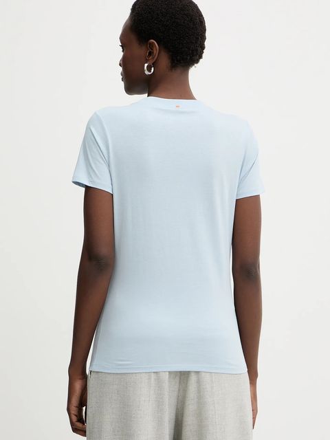 BOSS Orange t-shirt bawełniany BOSS ORANGE damski kolor niebieski 50501139