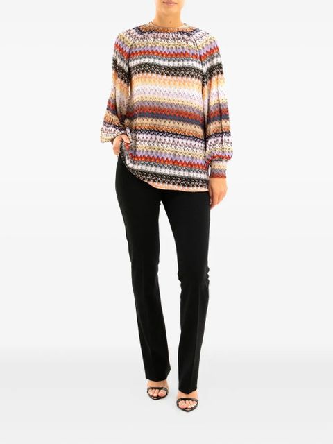 Missoni striped balloon-sleeve top - Neutrals - zdjęcie produktu nr 2