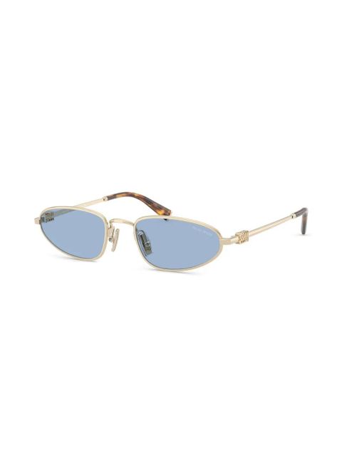 Miu Miu Eyewear logo-lettering sunglasses - Gold