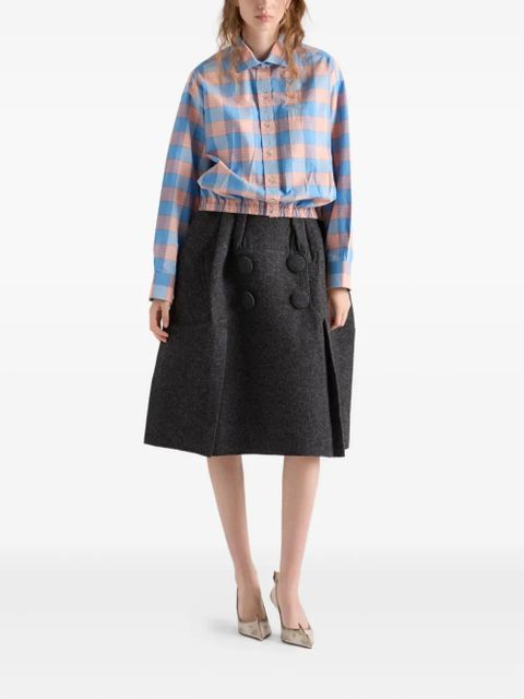 Prada checked poplin shirt - Blue - zdjęcie produktu nr 2