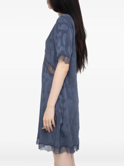 Zadig&Voltaire paisley-pattern V-neck dress - Blue