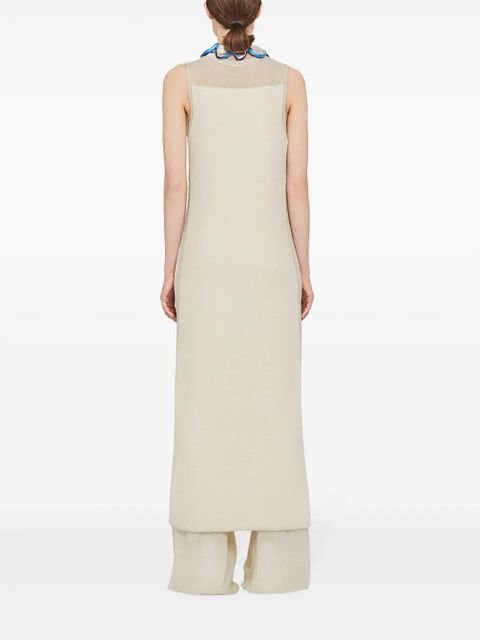 Jil Sander semi-sheer knit long dress - White - zdjęcie produktu nr 2