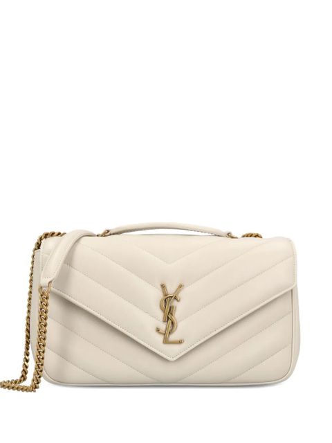 Saint Laurent medium Loulou quilted Cassandre logo shoulder bag - Neutrals