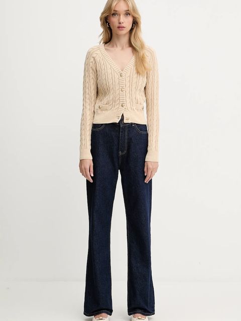 Guess kardigan bawełniany GISELLE damski kolor beżowy W5YR15 Z3OU0 - zdjęcie produktu nr 2