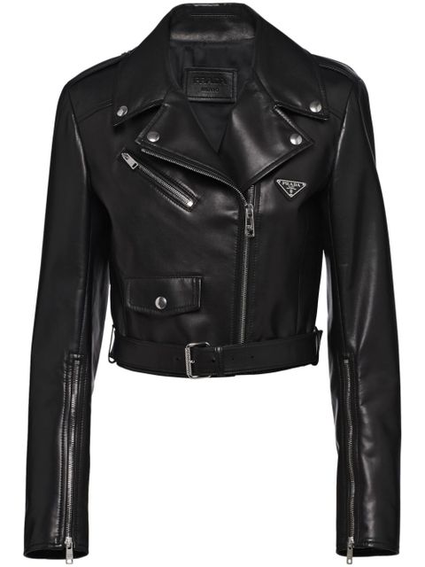Prada leather biker jacket - Black - zdjęcie produktu nr 1