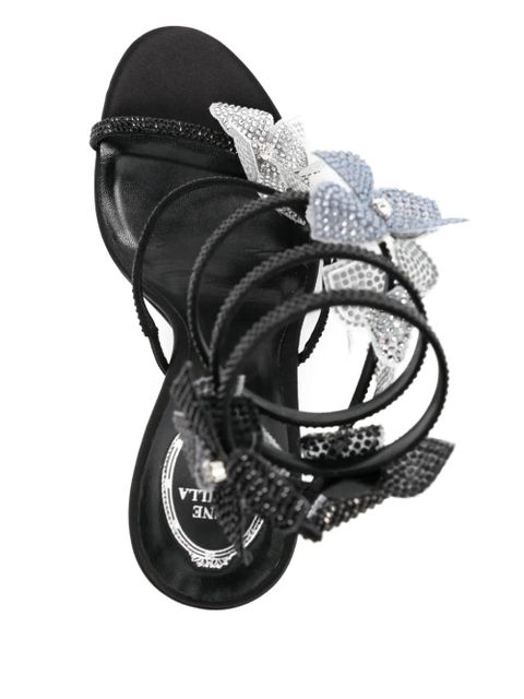René Caovilla crystal embellishment sandals - Black