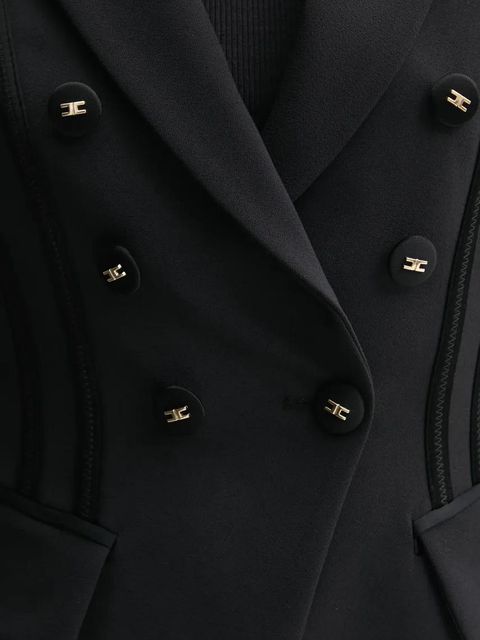 Elisabetta Franchi marynarka kolor czarny dwurzędowa gładka GI14251E2