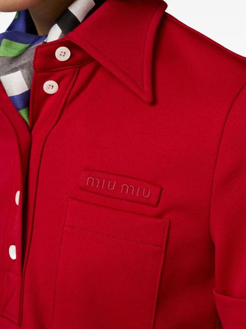 Miu Miu point collar embroidered top