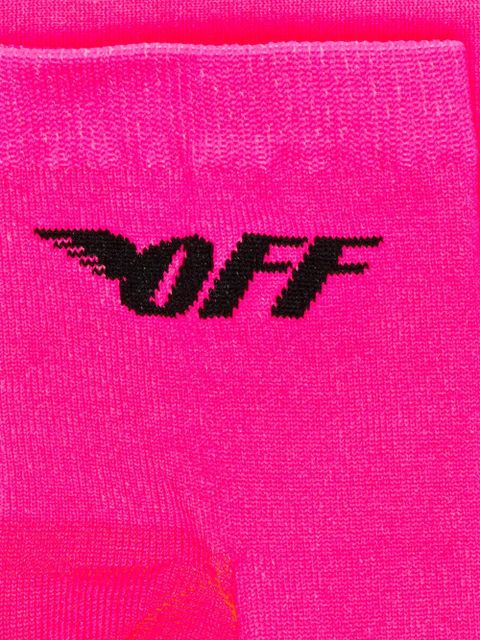 Off-White pink Neon Wings stretch logo socks - zdjęcie produktu nr 2